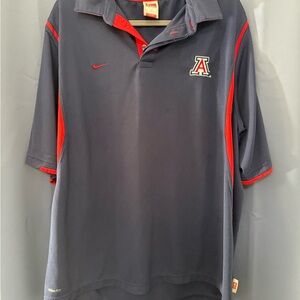 Nike University of Arizona Fit Dry Golf Polo Navy Blue with Red Accents